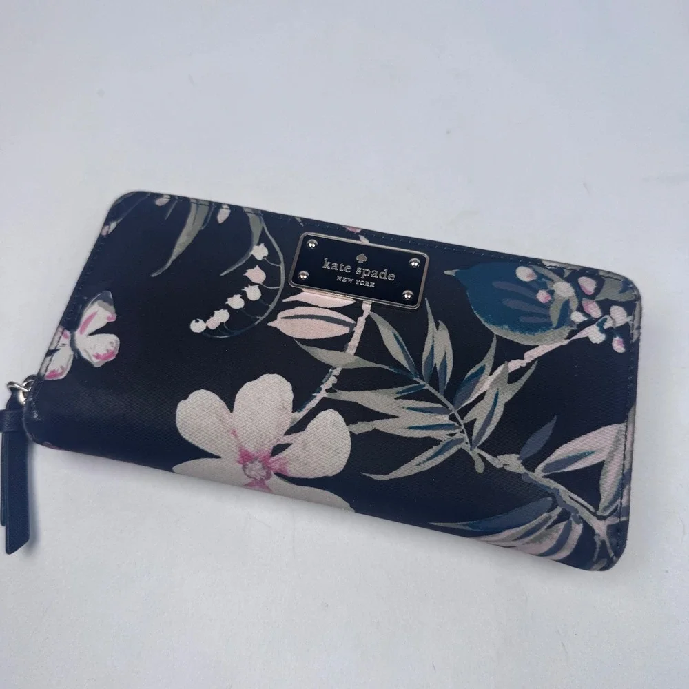 Kate Spade Alyse Wilson Road Botanical Purse & Wallet Black
